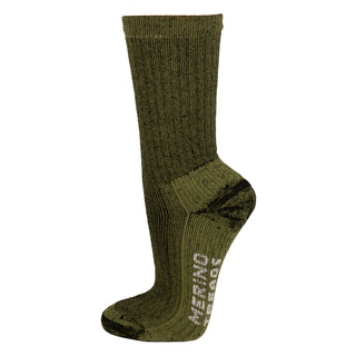 Grønne Merino Treads-vandresokker med kontrastfelter.