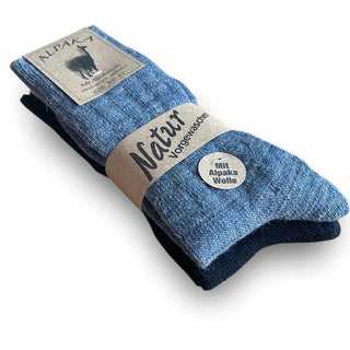 Uldsokker med Alpaka 88% uld Jeans & Mørkeblå str 35-50